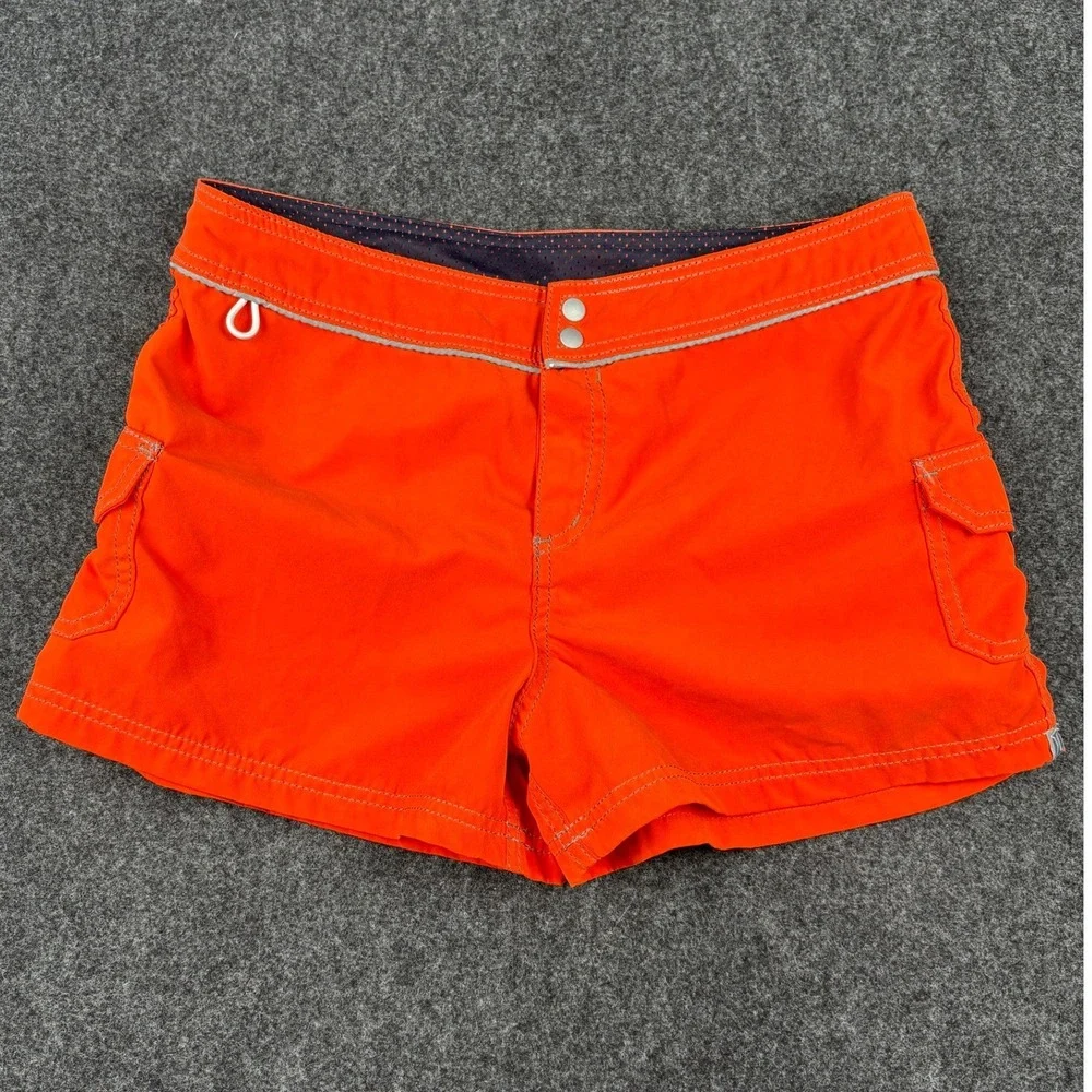 Hurley Womens Orange Cargo Board Shorts Size 7 Surf Swim Beach Trunks